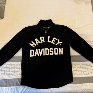 Harley-Davidson Black Pullover Shirt Jacket with White Logo